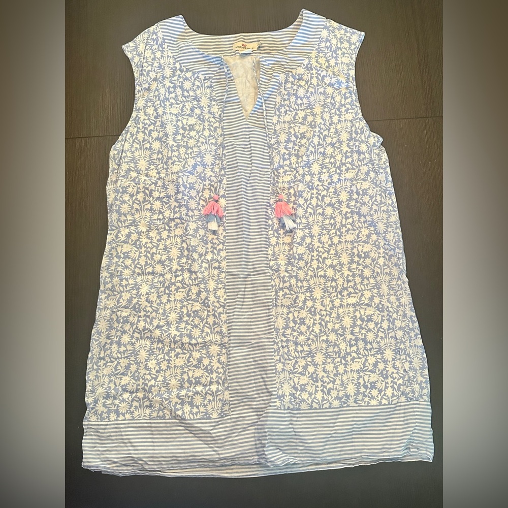 Vineyard Vines Blue and White Floral Dress